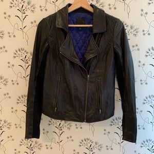 Nordstrom Black Leather Motorcycle Jacket
